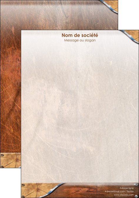 creer modele en ligne tete de lettre climatisation et chauffage bois wood nature MLGI13074