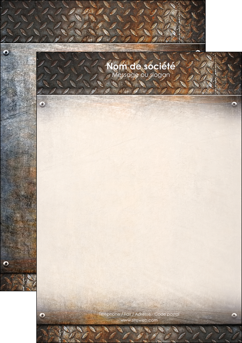 maquette en ligne a personnaliser tete de lettre abstrait acier alliage MFLUOO13144