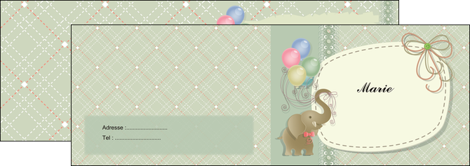 personnaliser maquette depliant 2 volets  4 pages  elephant gris ballons MIDBE13870