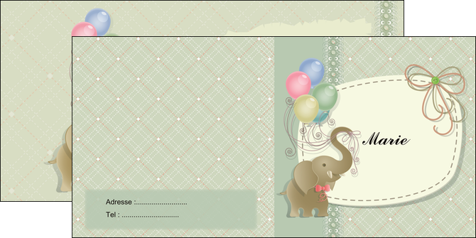 faire modele a imprimer depliant 2 volets  4 pages  elephant gris ballons MIDBE13872