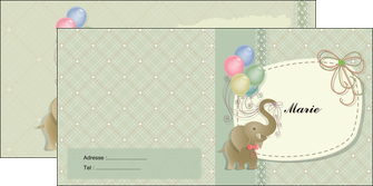 faire modele a imprimer depliant 2 volets  4 pages  elephant gris ballons MIDBE13872