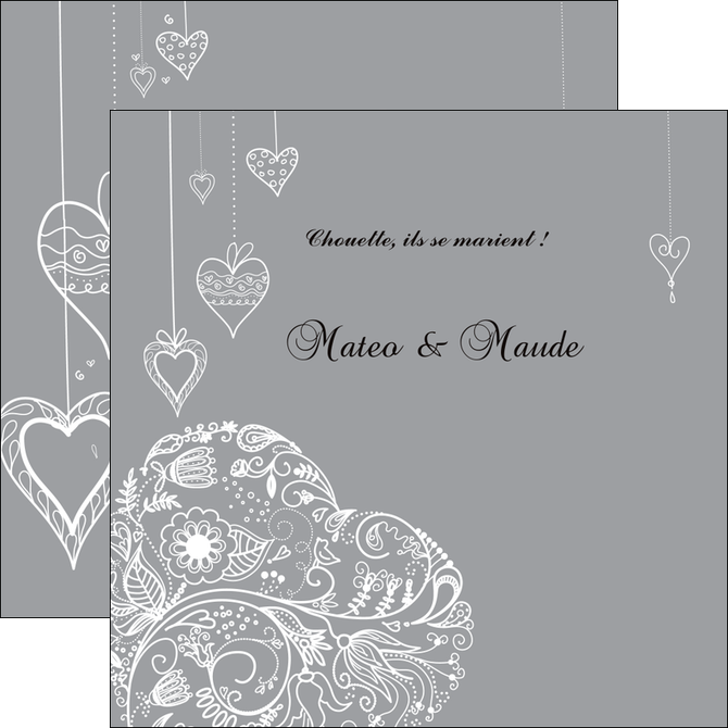 maquette en ligne a personnaliser flyers coeur mariage alliance MLIG13914
