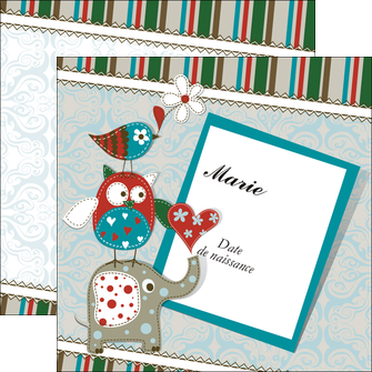 Commander pelliculage faire part  Faire Part de naissance papier publicitaire et imprimerie Flyers Carré 12 x 12 cm