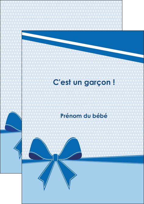 impression flyers fille carte de naissance pour  garcon carton de naissance pour garcon MLIG14952