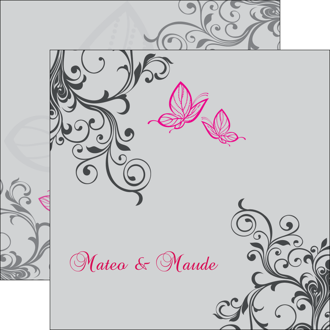 creer modele en ligne flyers part de mariage floral gris carte de mariage en fleur MLIG14972