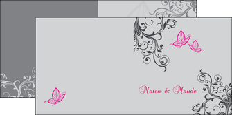 faire modele a imprimer depliant 2 volets  4 pages  part de mariage floral gris carte de mariage en fleur MLIG14974