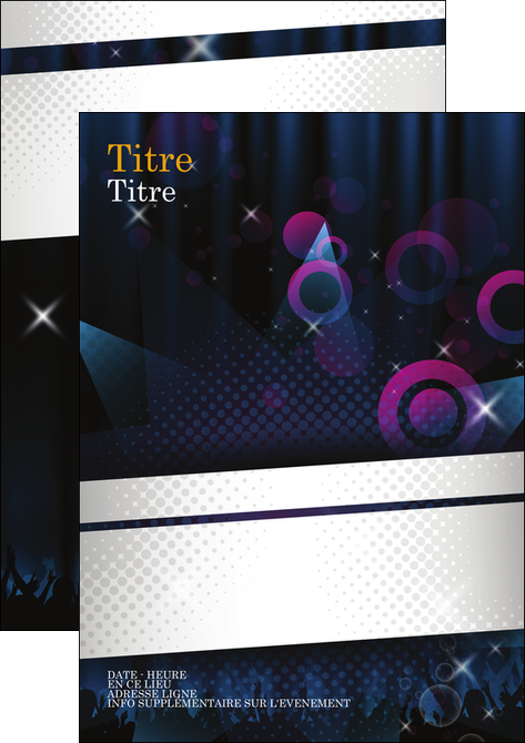 creer modele en ligne flyers musique abstract black blue MLIGLU14984