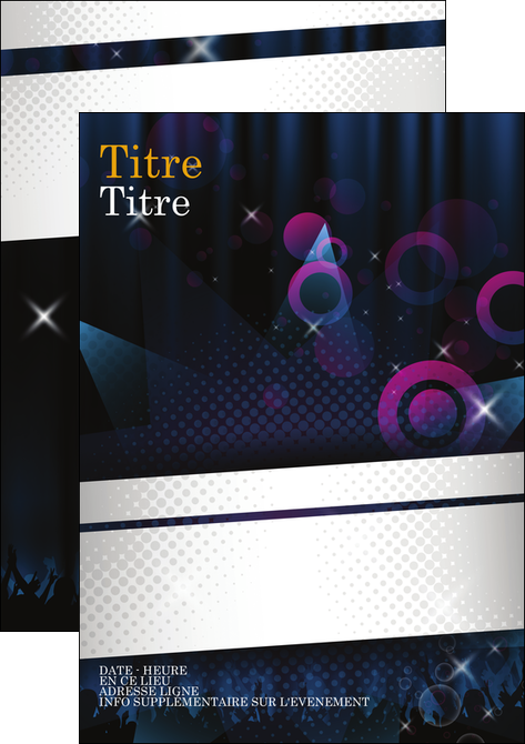 personnaliser modele de affiche musique abstract black blue MLGI14986