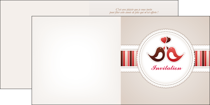 imprimerie depliant 2 volets  4 pages  carte d anniversaire carton d invitation d anniversaire faire part d invitation anniversaire MIDLU15068