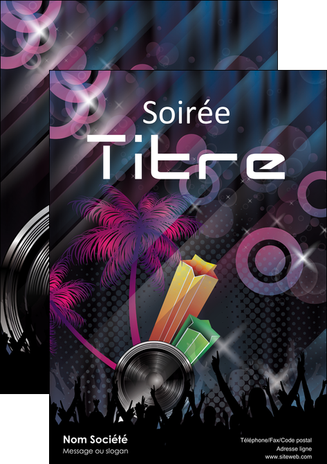 maquette en ligne a personnaliser affiche discotheque et night club bal boite boite de nuit MIFCH15924