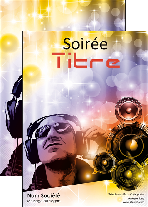 modele en ligne affiche discotheque et night club son musique casque MIFCH15984