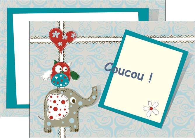 personnaliser maquette flyers chouette dessin elephant MIDBE16052