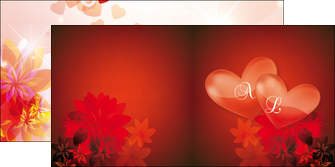 impression depliant 2 volets  4 pages  fiancailles fleur invitation MLIG17036
