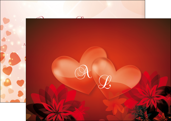 imprimerie flyers fiancailles fleur invitation MLIG17038