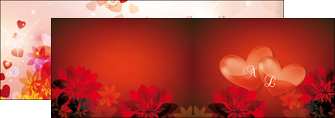 modele en ligne depliant 2 volets  4 pages  fiancailles fleur invitation MLIG17040