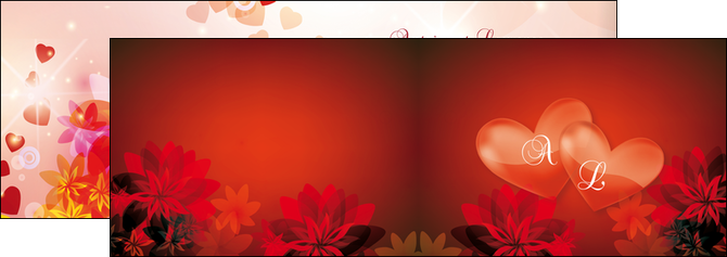 creer modele en ligne depliant 2 volets  4 pages  fiancailles fleur invitation MLIG17042
