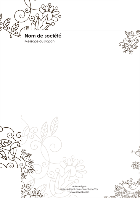 modele tete de lettre fleuriste et jardinage abstrait blanc design MIDLU18124