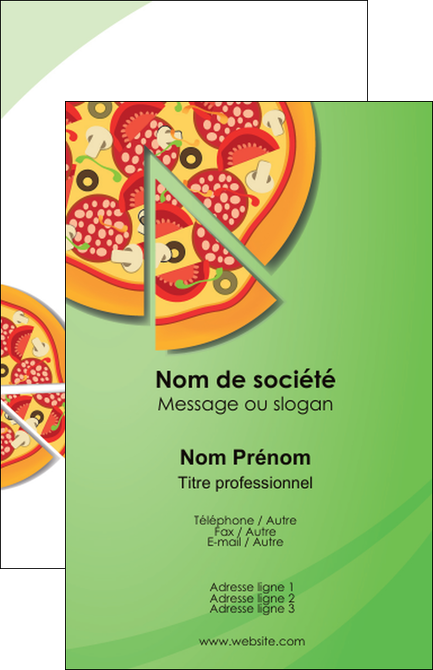 realiser carte de visite pizzeria et restaurant italien pizza portions de pizza plateau de pizza MIDLU18288
