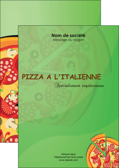 maquette en ligne a personnaliser flyers pizzeria et restaurant italien pizza portions de pizza plateau de pizza MIDLU18296