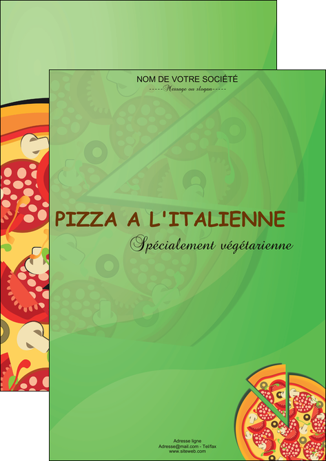 cree affiche pizzeria et restaurant italien pizza portions de pizza plateau de pizza MIDLU18298