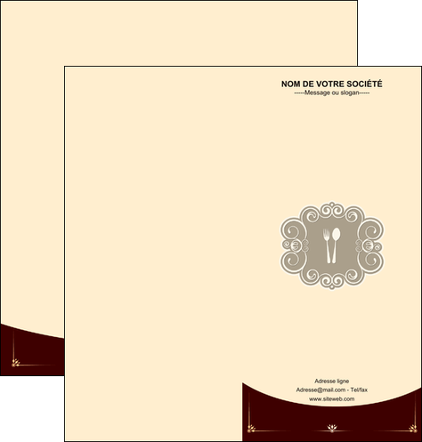 modele en ligne depliant 2 volets  4 pages  restaurant restaurant restauration carterestaurant MIDLU18324