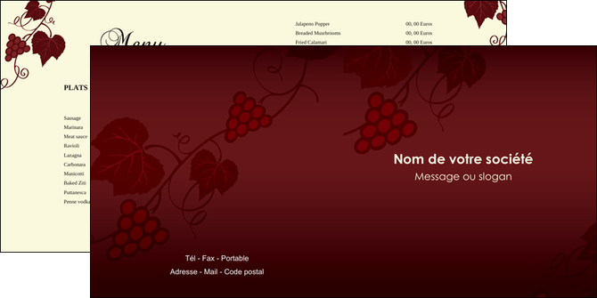 exemple depliant 2 volets  4 pages  vin commerce et producteur vin vigne vignoble MIDBE18806