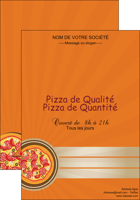 modele affiche pizzeria et restaurant italien pizza portions de pizza plateau de pizza MIDLU18996