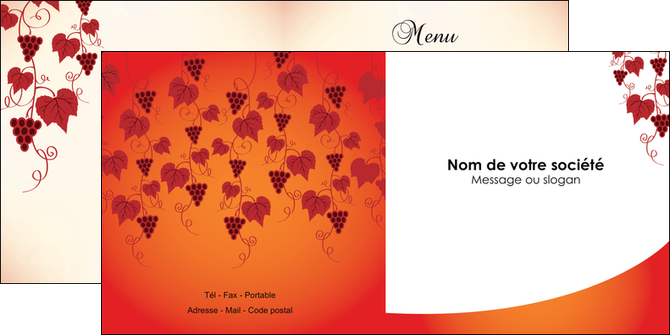 creer modele en ligne depliant 2 volets  4 pages  vin commerce et producteur raisins grappe de raisins culture de raisins MIDBE19032