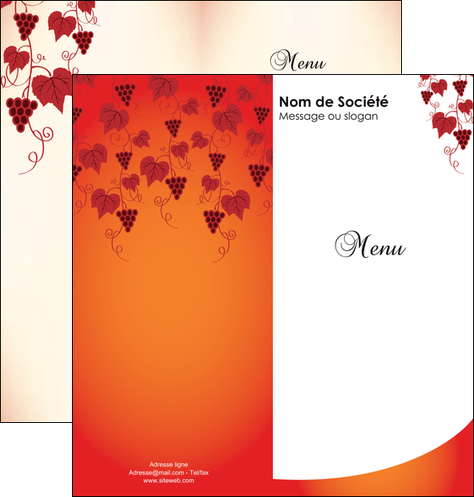 exemple depliant 2 volets  4 pages  vin commerce et producteur raisins grappe de raisins culture de raisins MIDBE19044