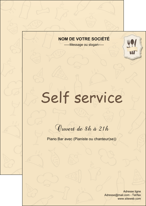 personnaliser modele de flyers restaurant restaurant restauration restaurateur MIDLU19244