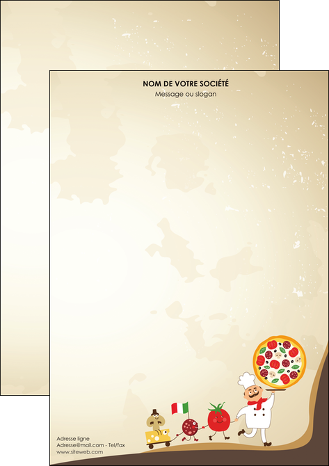 creation graphique en ligne tete de lettre pizzeria et restaurant italien pizza pizzeria pizzaiolo MIDLU19268