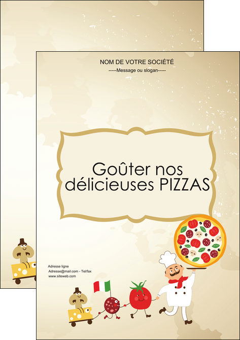 creer modele en ligne affiche pizzeria et restaurant italien pizza pizzeria pizzaiolo MIDLU19272