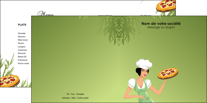creer modele en ligne depliant 2 volets  4 pages  pizzeria et restaurant italien pizza portions de pizza plateau de pizza MIDLU19332