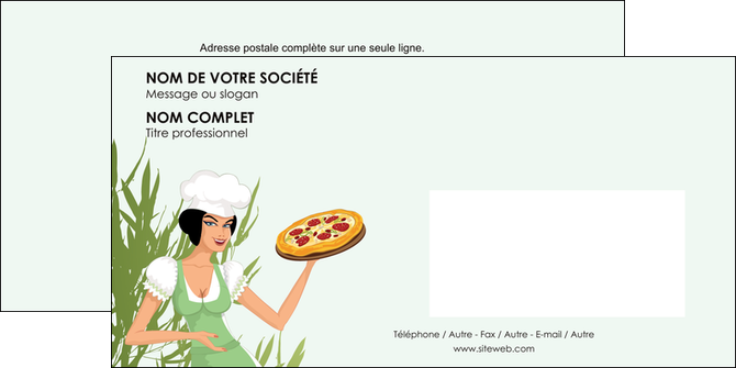 exemple enveloppe pizzeria et restaurant italien pizza portions de pizza plateau de pizza MIDLU19334