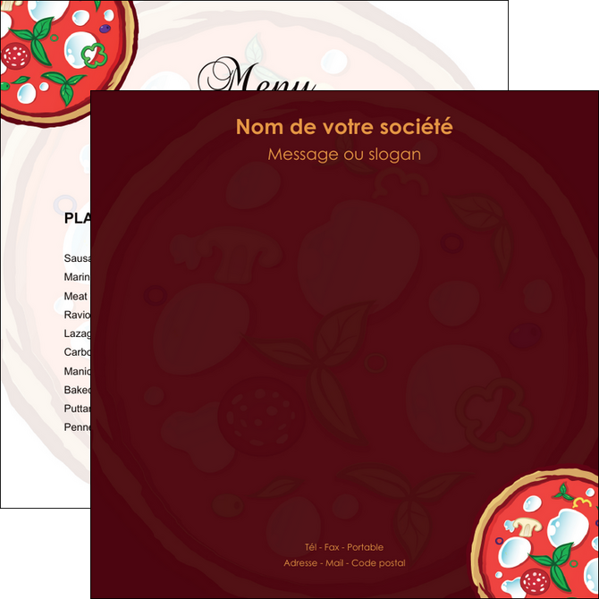 exemple flyers pizzeria et restaurant italien pizza plateau plateau de pizza MIDLU19656