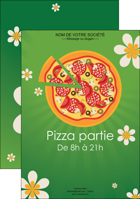personnaliser modele de affiche pizzeria et restaurant italien pizza pizzeria pizzaiolo MIDLU19742