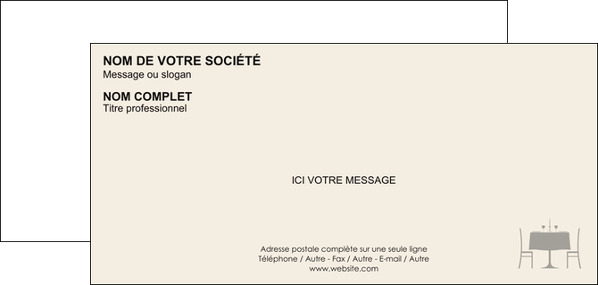 exemple carte de correspondance restaurant restaurant restauration table de restaurant MIFCH19844