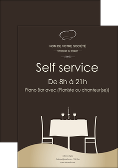 maquette en ligne a personnaliser affiche restaurant restaurant restauration table de restaurant MIFCH19850