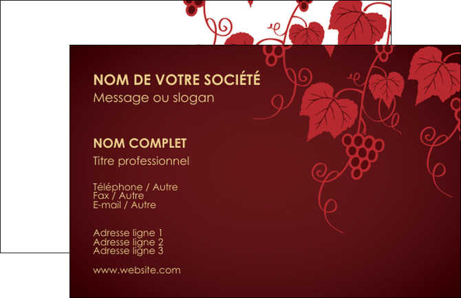 faire modele a imprimer carte de visite vin commerce et producteur raisins grappe de raisins culture de raisins MIDBE19904