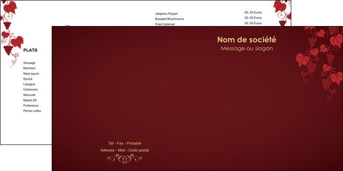 faire depliant 2 volets  4 pages  vin commerce et producteur raisins grappe de raisins culture de raisins MIDBE19910
