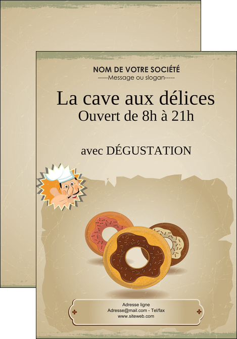 impression affiche creperie et glacier donut donut aux chocolats patisserie MIDLU20092