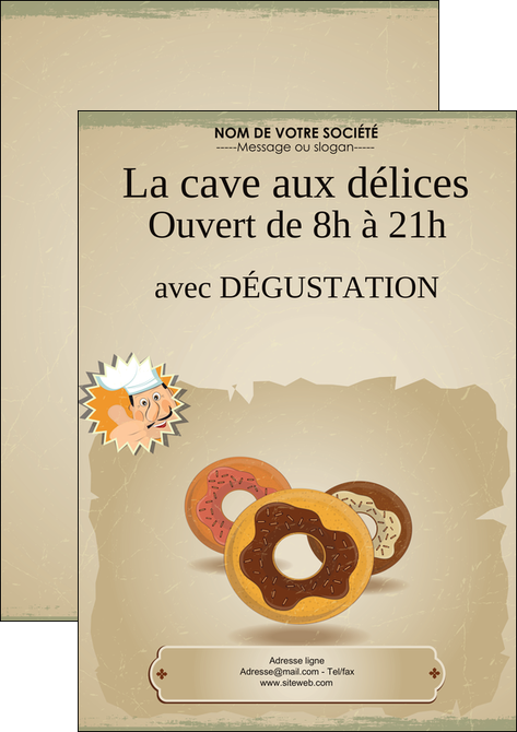 impression affiche creperie et glacier donut donut aux chocolats patisserie MIDLU20094