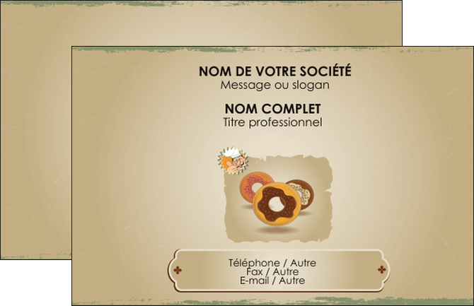 personnaliser modele de carte de visite creperie et glacier donut donut aux chocolats patisserie MIDLU20098
