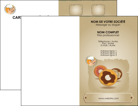 impression carte de visite creperie et glacier donut donut aux chocolats patisserie MIDLU20102