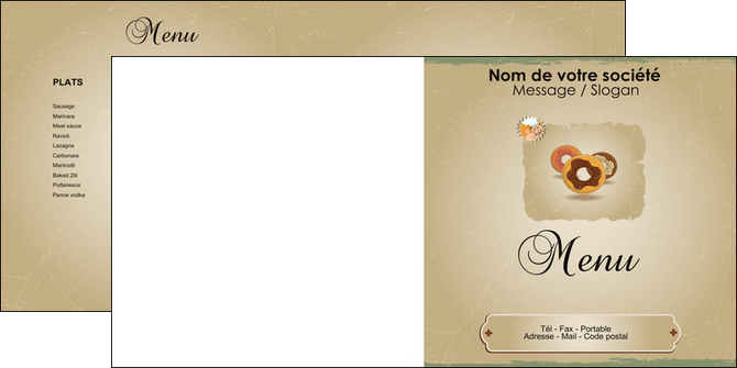 realiser depliant 2 volets  4 pages  creperie et glacier donut donut aux chocolats patisserie MIDLU20104
