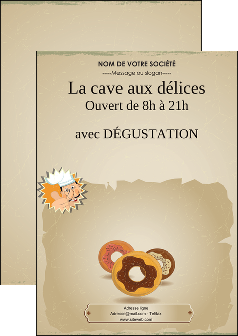 exemple flyers creperie et glacier donut donut aux chocolats patisserie MIDLU20108