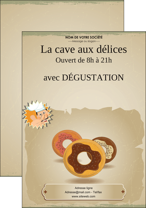 imprimerie affiche creperie et glacier donut donut aux chocolats patisserie MIDLU20110