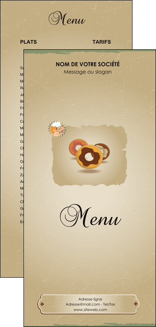 maquette en ligne a personnaliser flyers creperie et glacier donut donut aux chocolats patisserie MIDLU20112