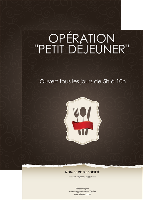 creer modele en ligne affiche restaurant restaurant restauration restaurateur MIDLU20212