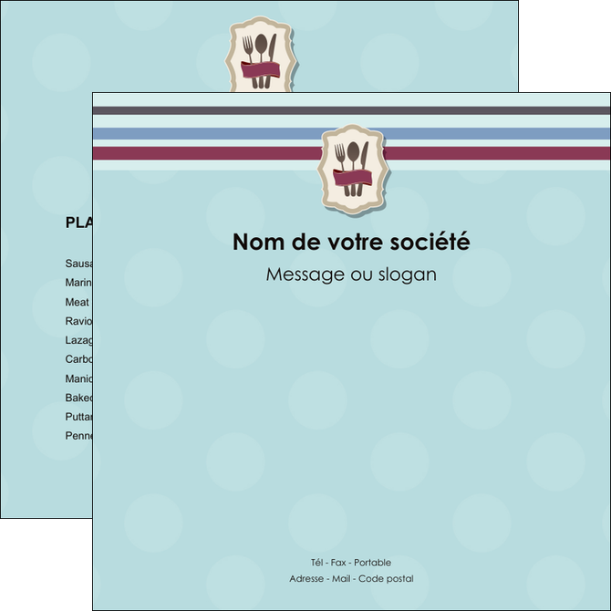 maquette en ligne a personnaliser flyers restaurant restaurant restauration restaurateur MIDLU20244